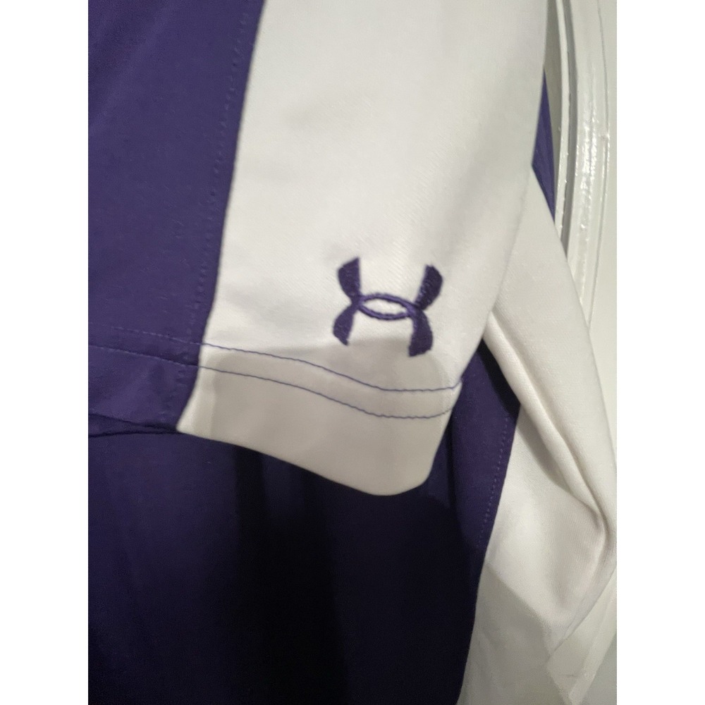 ECU Pirates Under Armour HeatGear Polo Men's 2XL Big & Tall Purple/White - Picture 4 of 5